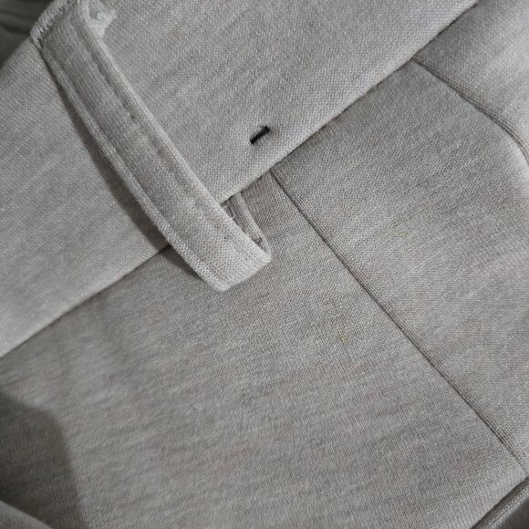 Express Stylist High Rise Pleated Wide Leg Trouser Beige Knit Cuffed Pant 2 Long - Picture 13 of 15